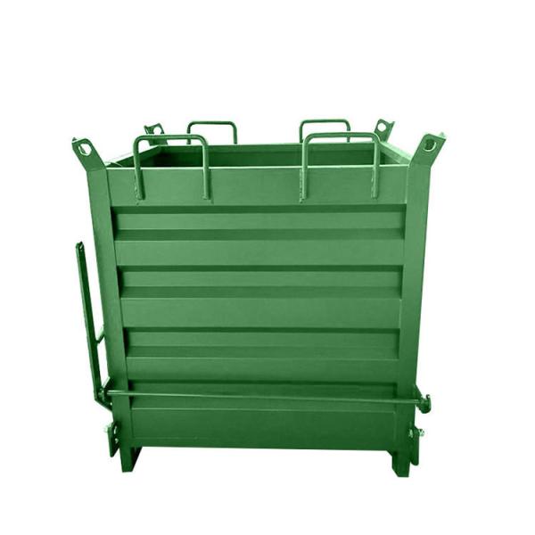Customized Self Dumping Steel Hopper Waste Bin For Garbage Disposal And Fork