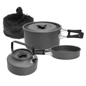 THNH-02 Portable Camping Pot Set Outdoor Camping Cookware With 1.1L Kettle