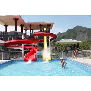 Green And Yellow High Speed Fiberglass Water Slides Optional Color For Adults
