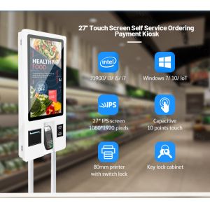 27 Inch EMV 1000Mbps LCD Touch Screen Kiosk 13.56MHz