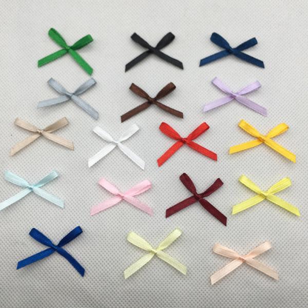 Hand tied bow 0.3cm with satin ribbon bow knot handmade DIY bow