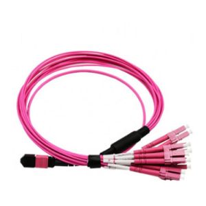 LSZH / PVC SM MPO To LC Fiber Optic Pigtail 12 Core