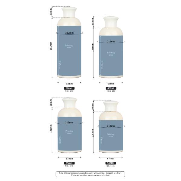 Cosmetic Plastic Toner Bottle 300ml 350ml Transparent Round Plastic Bottle