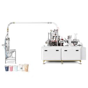 China 350gsm Ultrasonic Paper Cup Machine Automatic High Speed With Cup Holder on sale