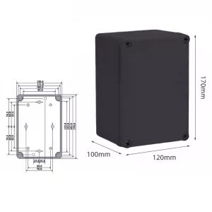 Black Color Plastic Screws IP66 Plastic Weatherproof Junction Box 170*120*100mm