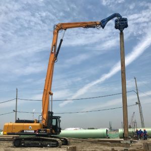 Quiet Operation Excavator Mounted Vibro Hammer Pile Driver Environmental