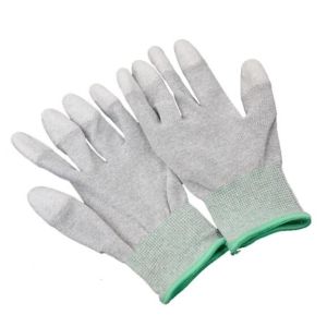 EN388 PU Coated Gloves Polyurethane Work Gloves Anti Static Carbon Fiber