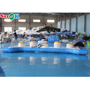 Customized Large Inflatable Water Park Equipment Cylindrical Log Bridge