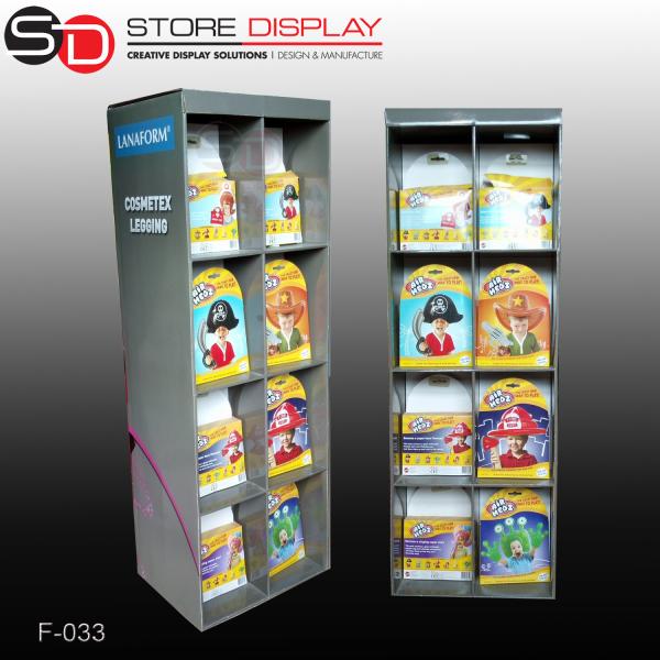 Quality Advertising cardboard floor book display stand with grids wholesale
