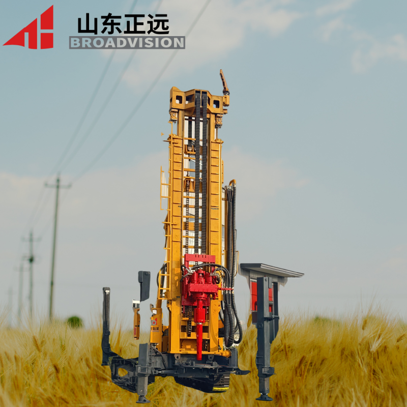China 1000-meter high-efficiency and powerful top-drive type fully hydraulic mobile water well drilling rig on sale