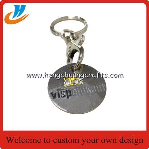 40-50mm Both side metal key chain/key ring with custom logo design/hard enamel