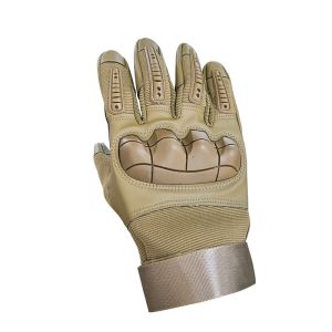 Breathable Khaki Full Finger Polyester Training Gloves for Customized Protection