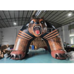 Sports Race Entrance Giant Inflatable Bear Tunnel Inflatable Bear Helmet Tunnel