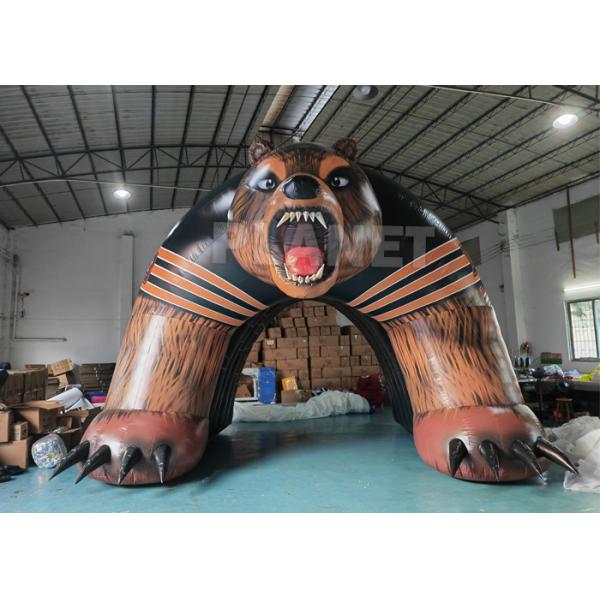 Sports Race Entrance Giant Inflatable Bear Tunnel Inflatable Bear Helmet Tunnel