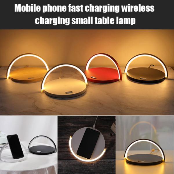 3 In 1 5000K Phone Charging Bedside Lamp , Wireless Nightstand Lamp