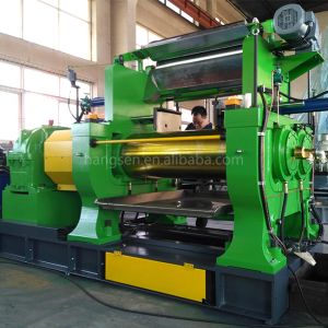 Cheap 560mm Two Roll Mill Rubber Mixing Mill Machine 90KW Green for sale