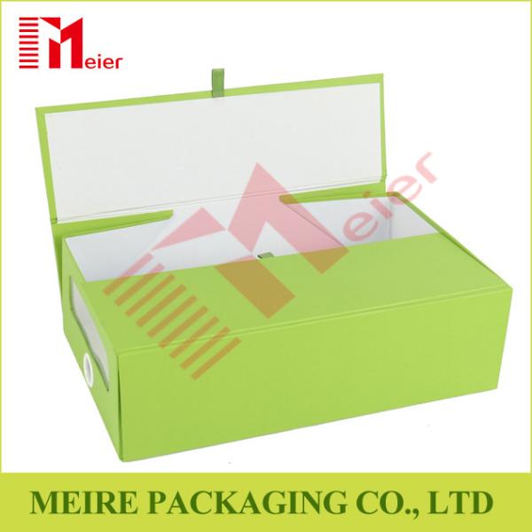 Quality Green color Foldable Box Folding Boxes supplier with two door open and ribbon push wholesale