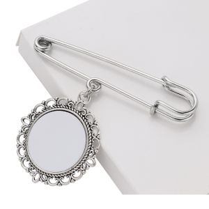Diy Custom Sublimation Photo Pins Brooches With Blank Round Metal Discs For