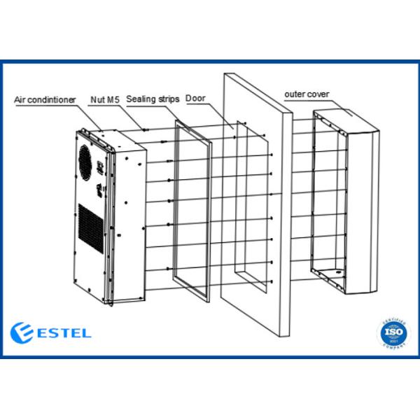 ESTEL ISO9001 Cooling Capacity Outdoor Cabinet Air Conditioner