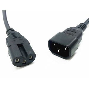High quality 3pin C14 exchange to C15 black extension power cord 0.5m-10m copper