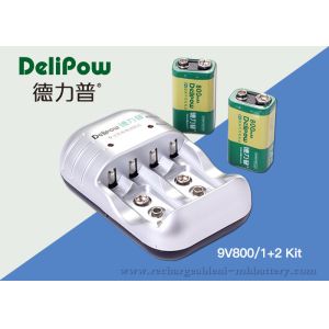 9V 800mAh Rechargeable Battery Kit , 6F22 Rechargeable Battery With Charger