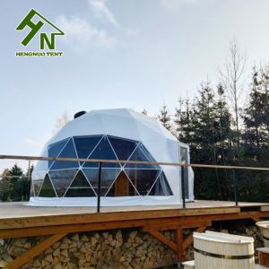 Diameter 9m Large Outdoor 4 People Glamping Dome Tent In Forest