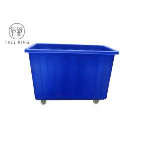 Customized Rotational Molding 300kg Recycling Plastic Laundry Storage Cart With