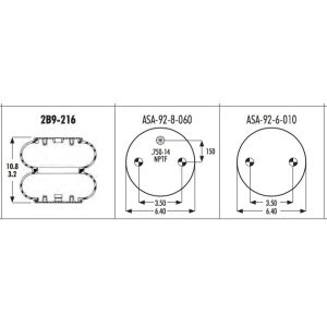 2B9-216 Enidine YI2B9-2 Double Bellow Industrial Air Spring DINA AZ-8127-19