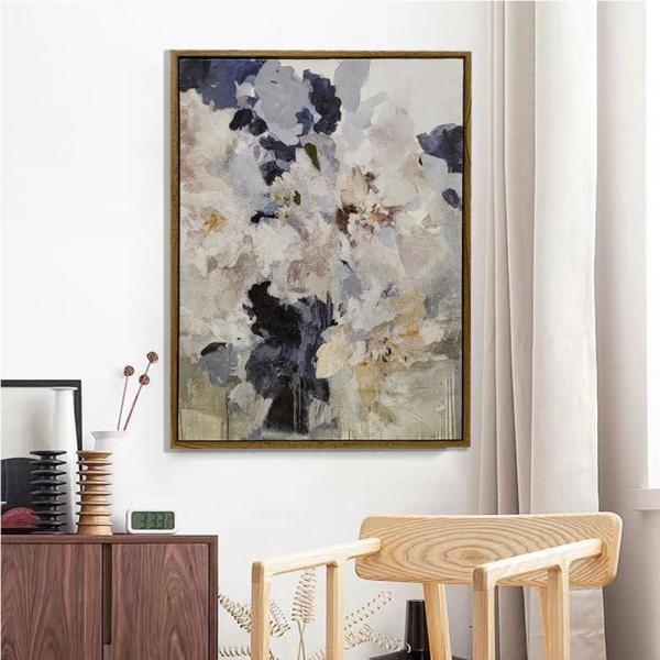 Quality Medium Abstract Floral Oil Painting Handmade Modern On Textured Canvas With 6 Color Print wholesale