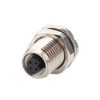 Industrial Circular Waterproof Connector M5 Code-A 4Pin Panel Flange PCB Female Socket IP67