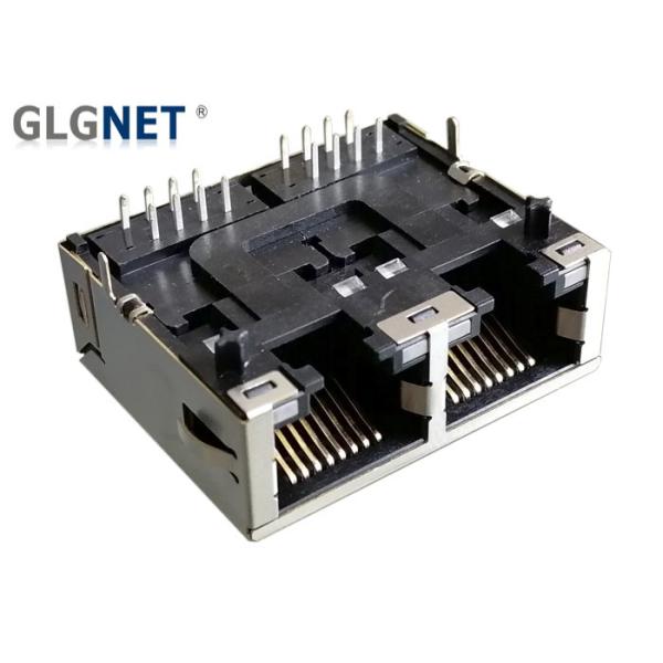 Copper Alloy Shield LAN RJ 45 Connector Tab Down Shield 8P8C RJ45 Jack 2 Ports