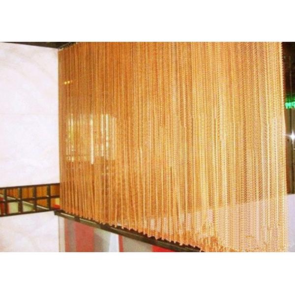 Aluminum Metal Mesh Curtains Screen Size Customized For Hotel And Restaurant