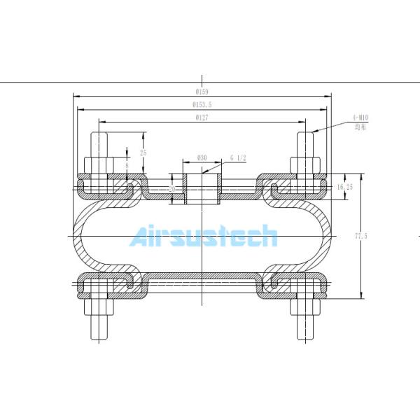 Quality Norgren M/31081 Flange Connection Rubber Air Spring 8'' Diameter Air Suspension wholesale