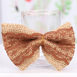 Factory Direct Handmade Diy Lace Bow New Clothing Accessories Color Linen Flower