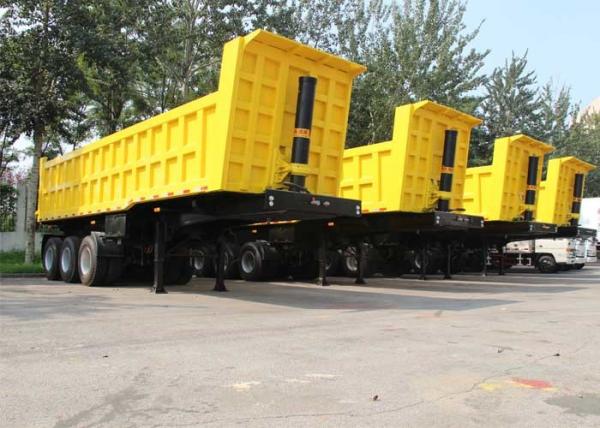 Quality CIMC hydraulic enclose fifth wheel heavy duty dump trailer cargo dumping trailer for sale wholesale