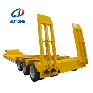 Tri Axles Gooseneck Extendable Width and Length Low Bed Semi-Trailer for Heavy