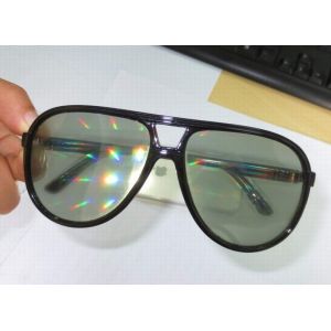 Black Plastic Diffraction Glasses , 13500 Lines Emerald Firework Glasses