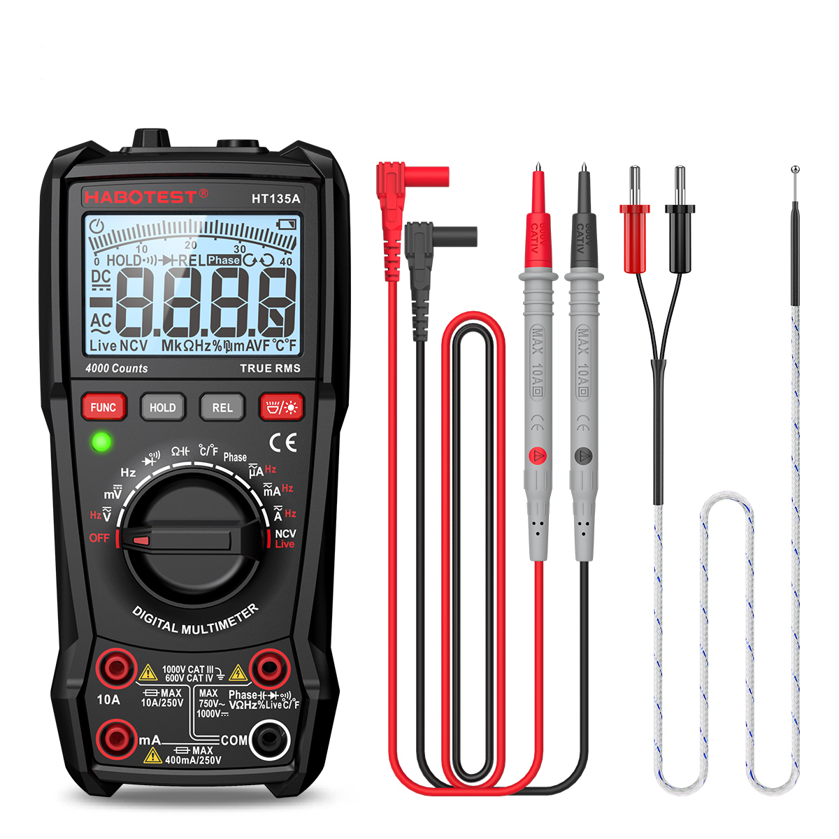 Habotest HT135A 10A Max Current 1000V Max Voltage 40.00mF Capacitance Range