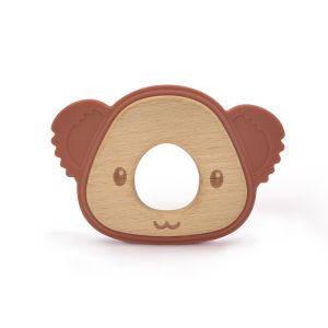 Sensory Chew Wooden Silicone Teether Natural Organic Beech EN71