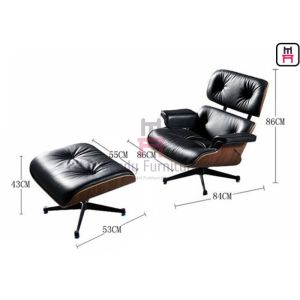 5 Spoke Base 0.4cbm Swivel Leather Armchair With Footrest