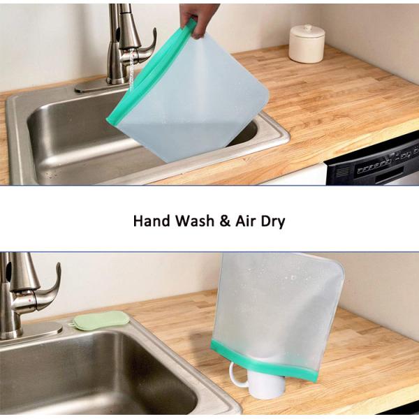 Reusable Leakproof Poly Packaging Bag Translucent Frosted PEVA Food Freezer