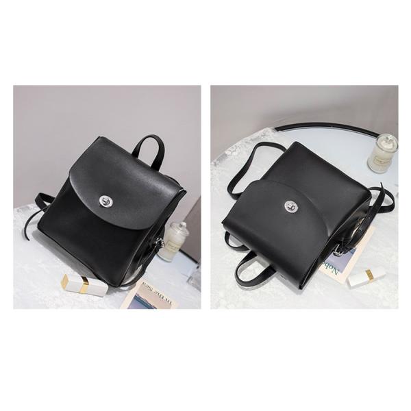 Quality 21cm 24cm Black Leather Rucksack ODM Convertible Bucket Bag Backpack wholesale