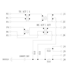RTA-364A1R1A , LPJ2026KONL Magnetic RJ45 Connectors 1x10/100Mbps Latch-up