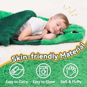Super Soft Toddler Nap Mat with 2-in-1 Pillow and Thickened Plush for Preschool