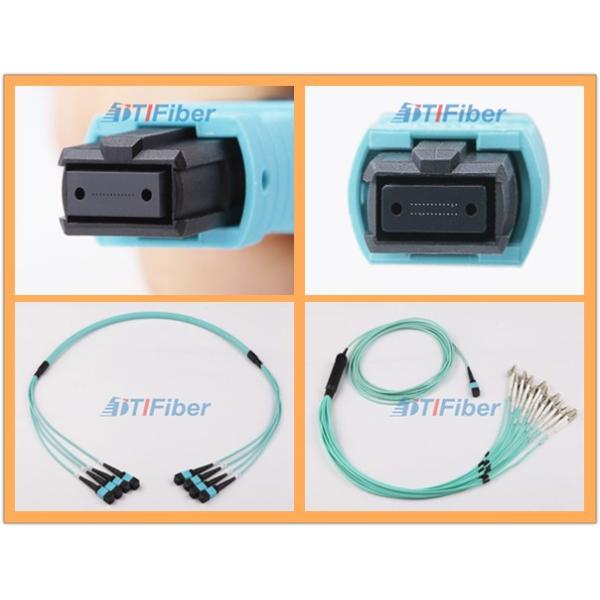 24core OM4 MTP Fiber Patch Cord , MPO Trunk Cable Female Connector