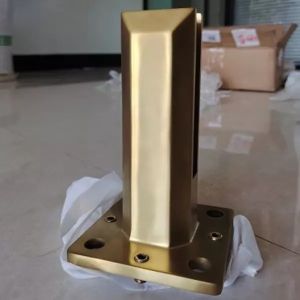 Gold Stainless Steel Swimming Pool Fence Balustrade with Square Glass Railing
