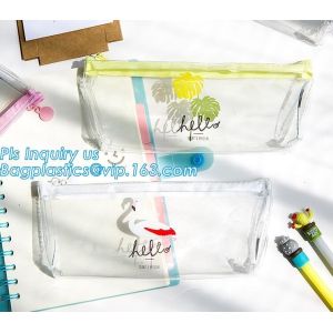 Personalized Neoprene Pencil Case, Neoprene Pencil Bag, Zipper Transparant PVC