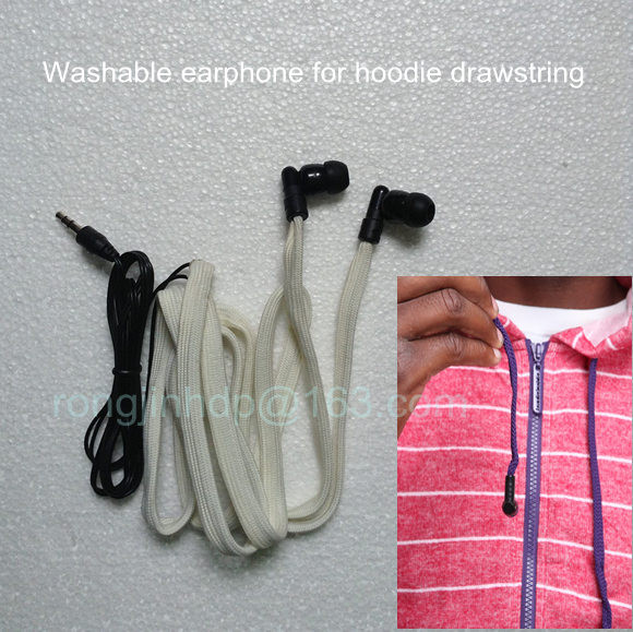 Quality China supplier Washable headphone woven tap earphone for garment drawstring wholesale