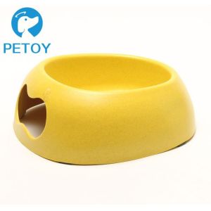 Biodegradable Bamboo Pet Bowl Feeders Environment Friendly Unique Design