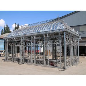 China Wrought Iron Gazebo Pavilion Green House Sunroom  Large Size Decor Outdoor Garden Customized on sale